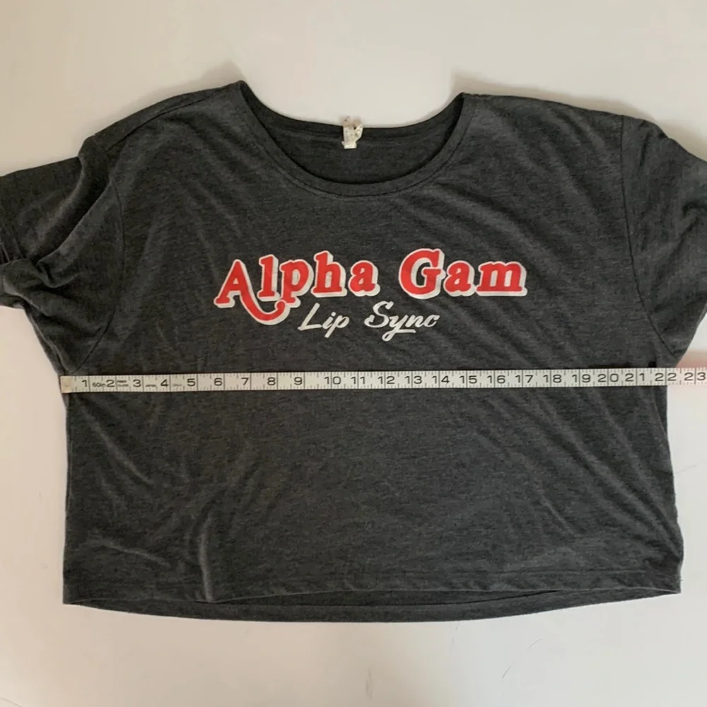 Alpha Gam Lip Sync cropped short sleeve T-shirt AGD Alpha Gamma Delta